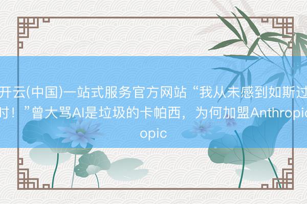 开云(中国)一站式服务官方网站 “我从未感到如斯过时！”曾大骂AI是垃圾的卡帕西，为何加盟Anthropic