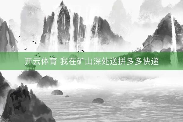 开云体育 我在矿山深处送拼多多快递