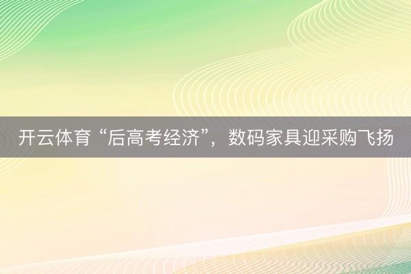 开云体育 “后高考经济”，数码家具迎采购飞扬