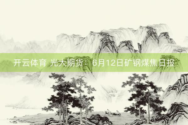 开云体育 光大期货:6月12日矿钢煤焦日报