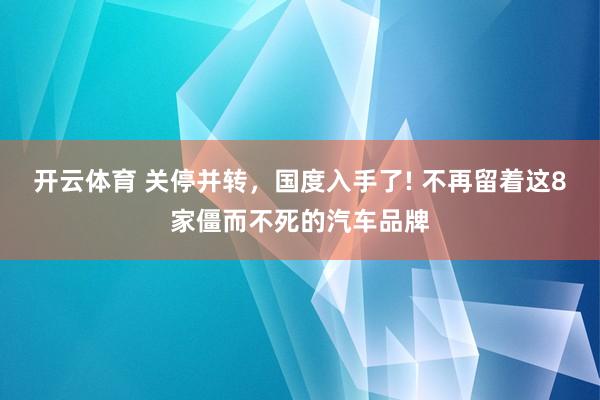 开云体育 关停并转,国度入手了! 不再留着这8家僵而不死的汽车品牌